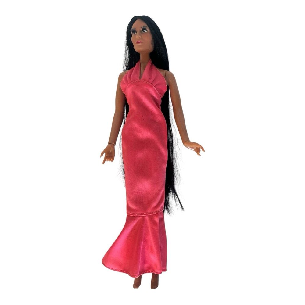 Vintage Cher 1975 Mego Corp Celebrity Doll Original Pink Dress Fashion 12” READ